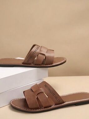 Women's Brown Slide Sandals